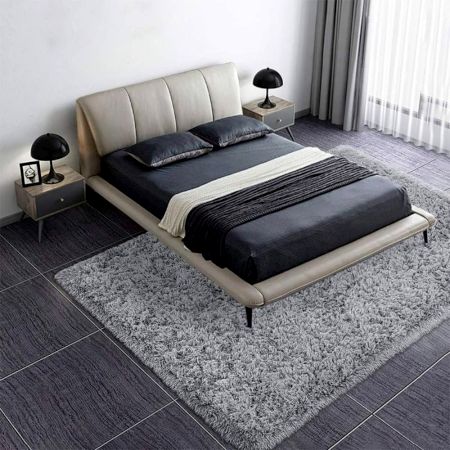 Modern Grey Shaggy Bedroom Mat